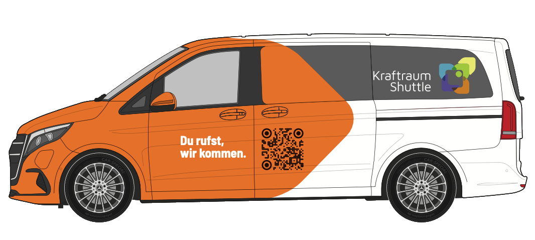 So sehen die Fahrzeuge des Kraftraum-Shuttle Bergheim aus. © Kraftraum-Shuttle